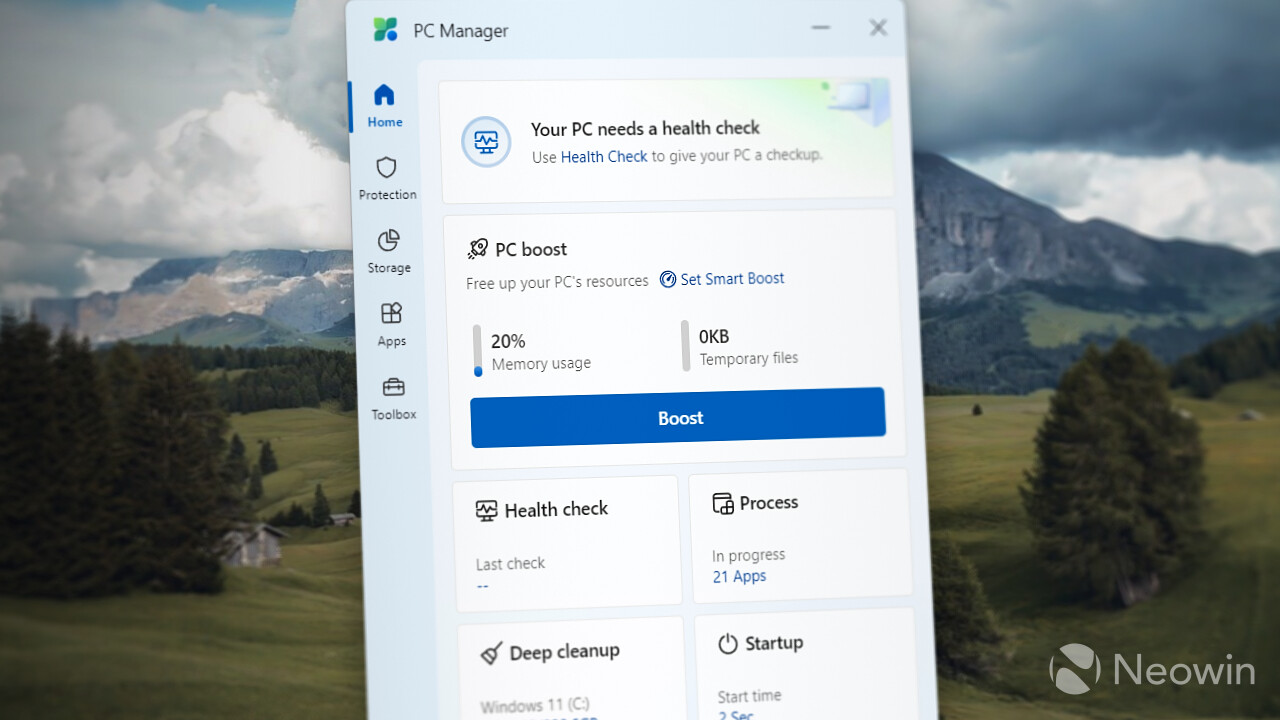 Приложение Microsoft PC Manager
