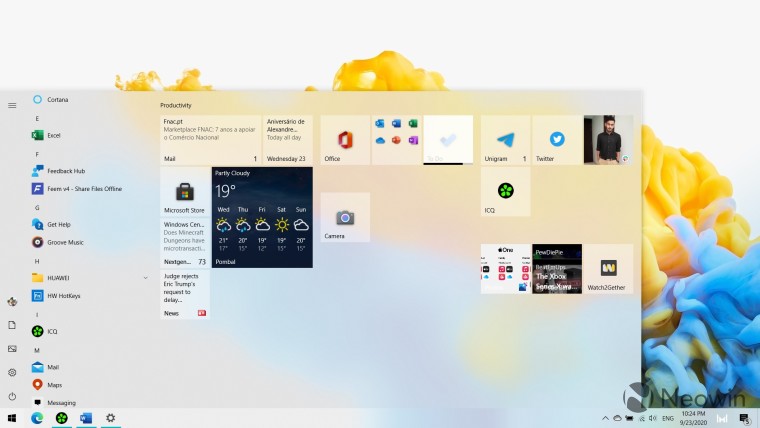 Скриншот Windows 10 версии 20H2