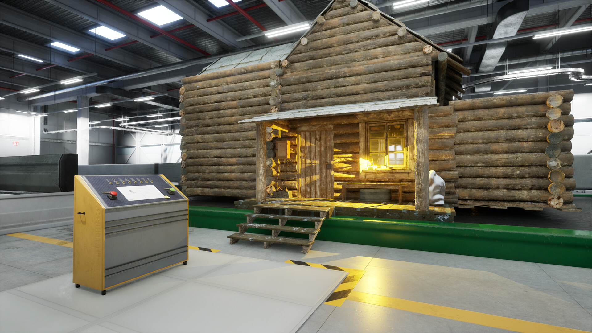 Скриншот из игры The Cabin Factory.
