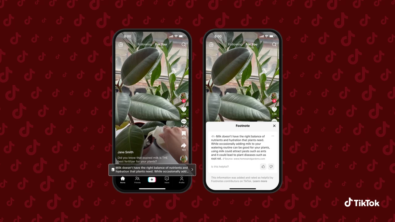 Функция TikTok Footnotes