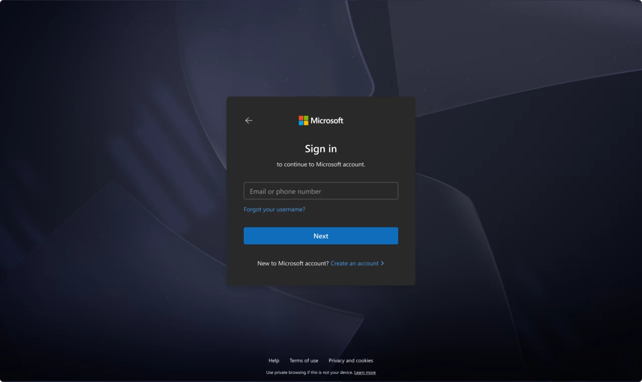 Microsoft меняет страницу входа: новый дизайн и темная тема