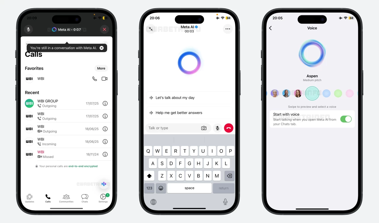 Meta AI voice chat in WhatsApp