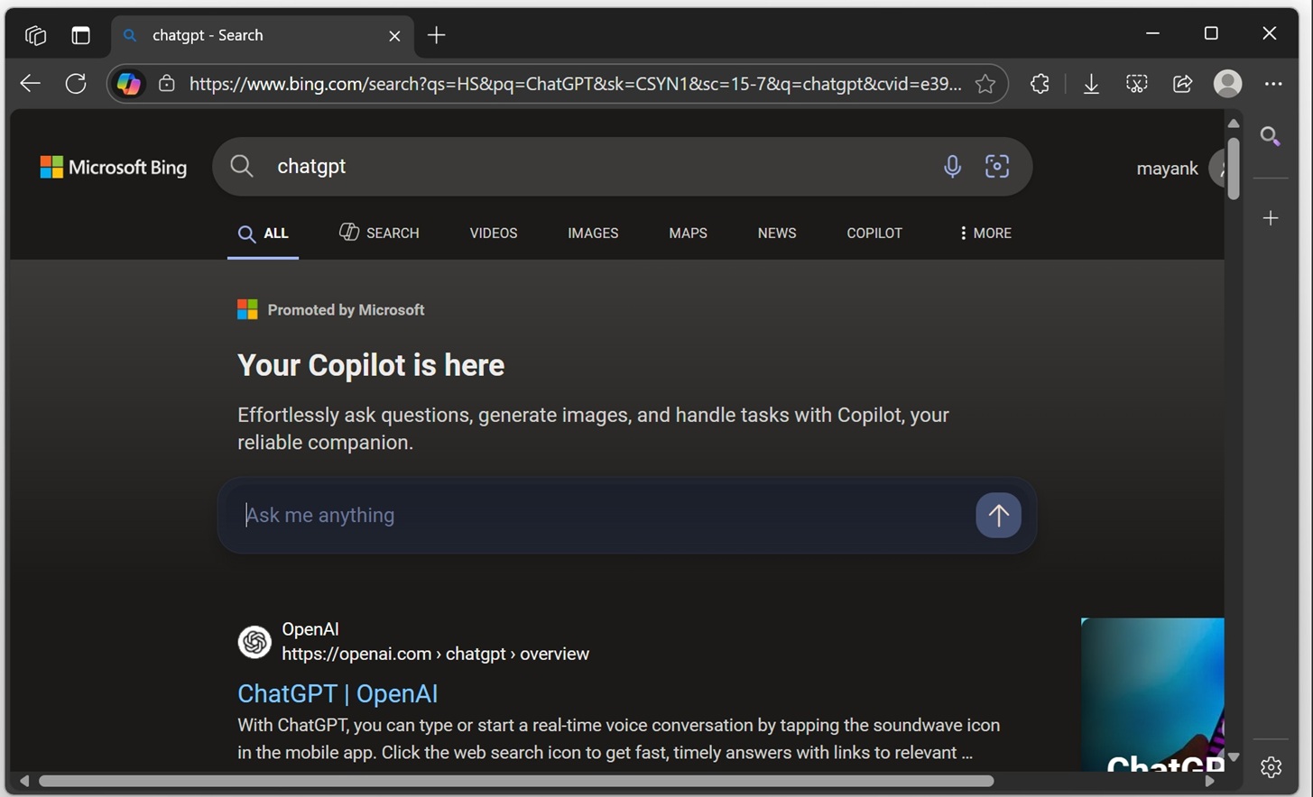 Bing против ChatGPT: Microsoft "подталкивает" пользователей к Copilot