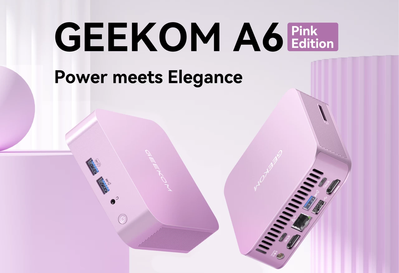 Компактный и мощный: GEEKOM A6 Matte Pink Edition по сниженной цене