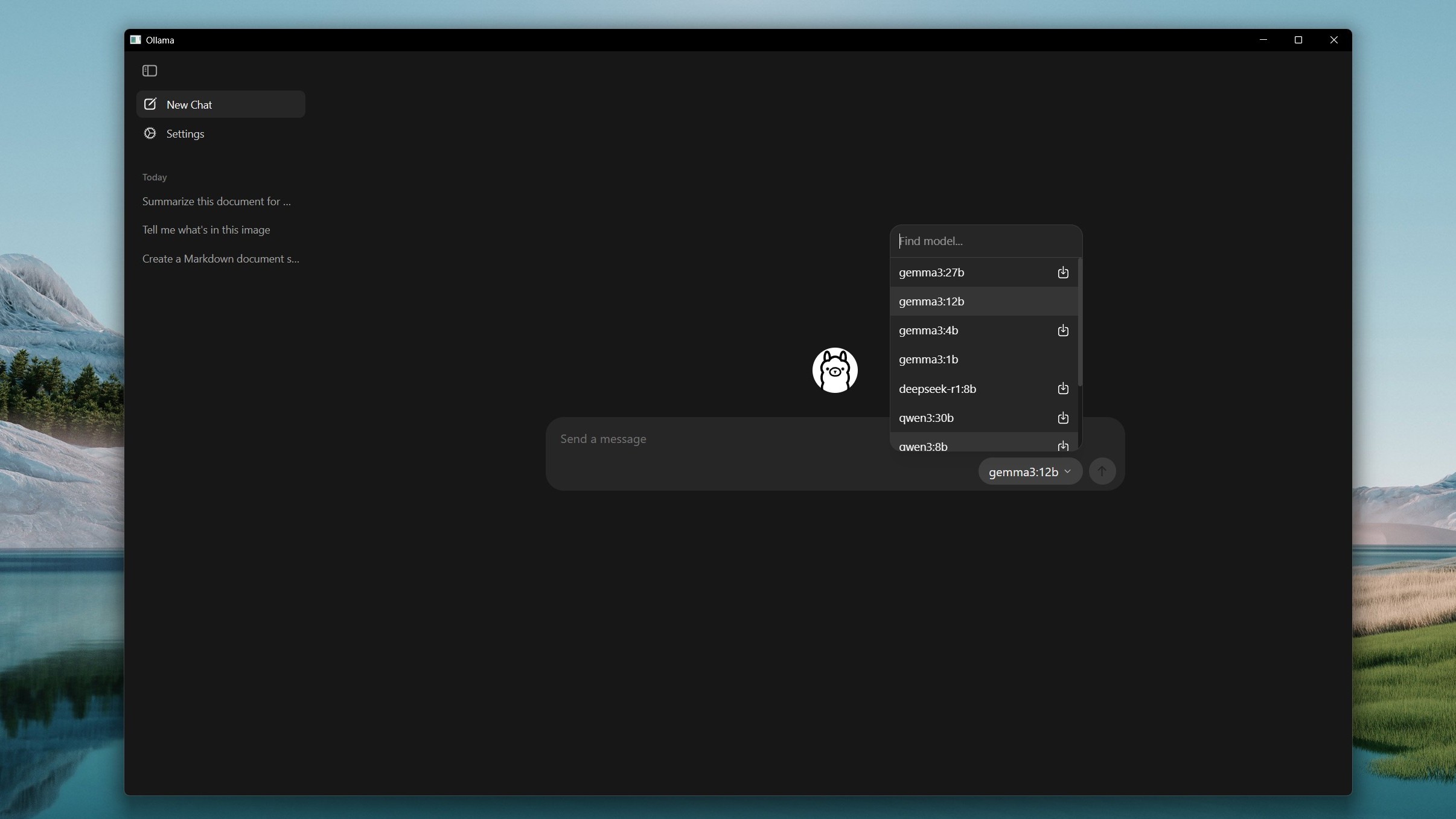 Выбор модели для использования в приложении Ollama на Windows 11
