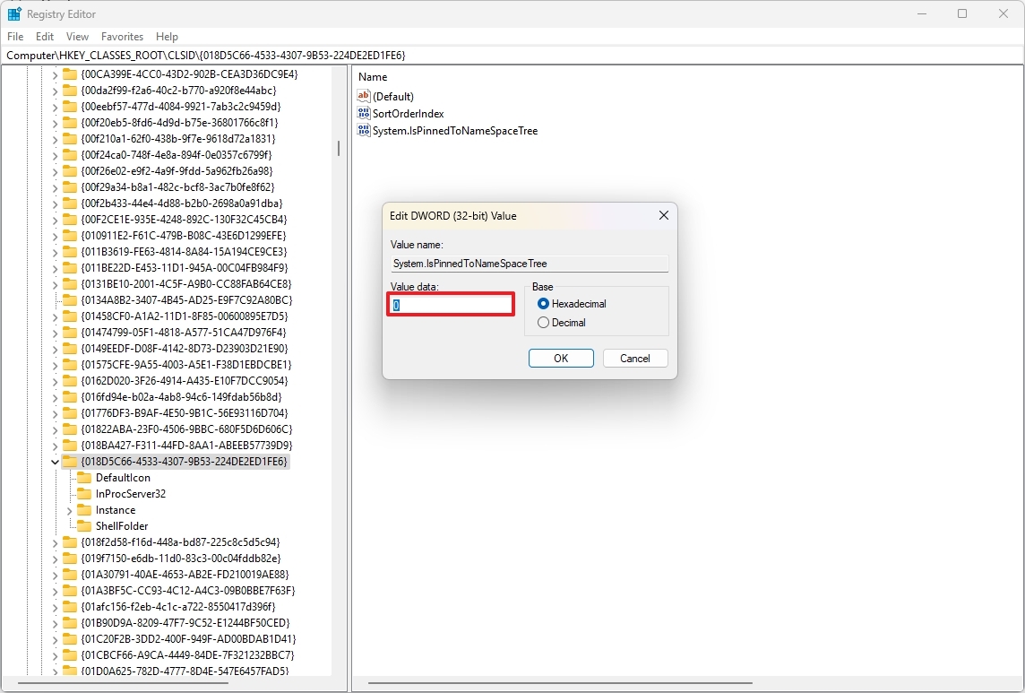 Отключение OneDrive в Проводнике через реестр