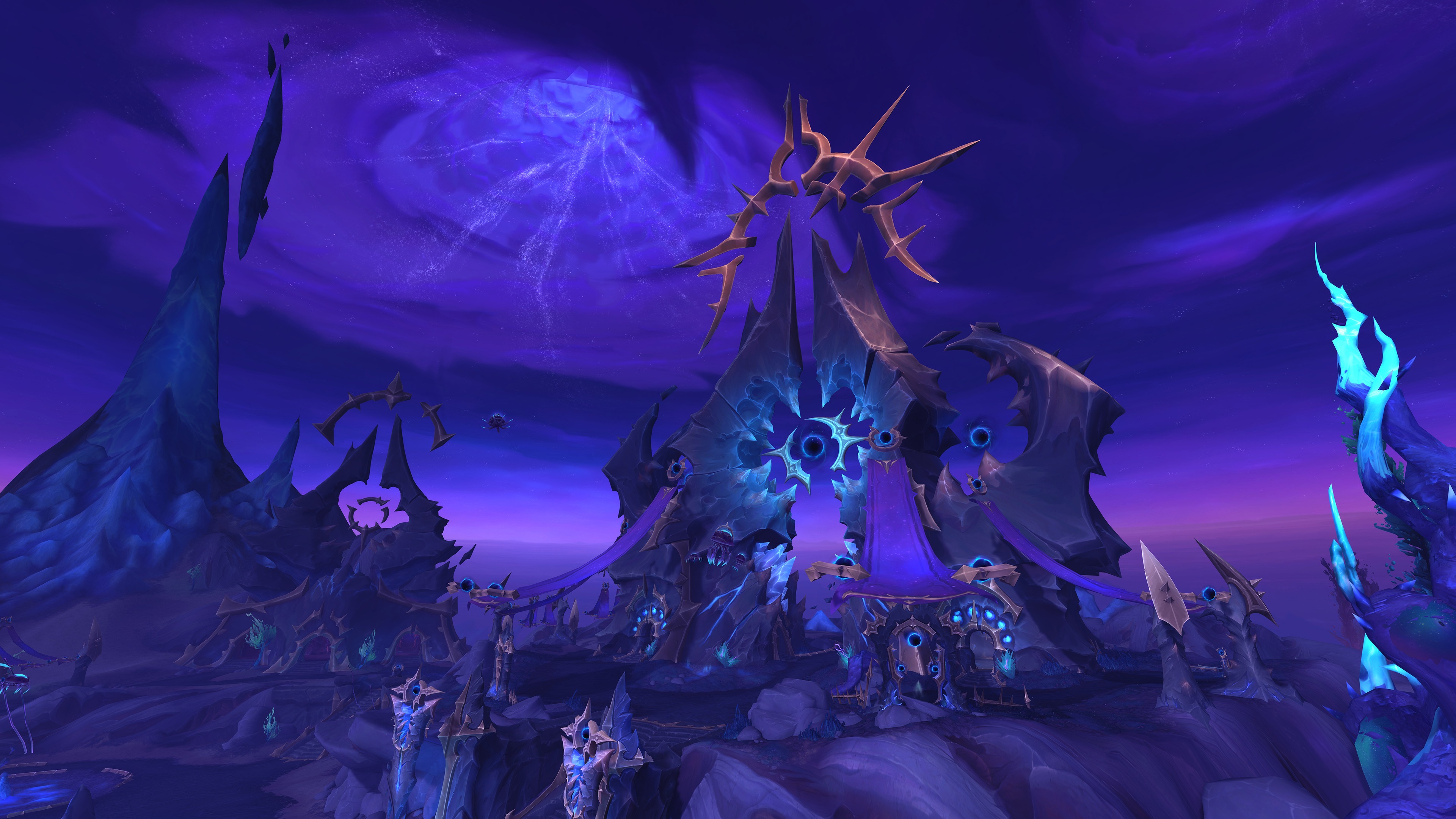 Рекламный скриншот зоны Voidstorm в World of Warcraft: Midnight