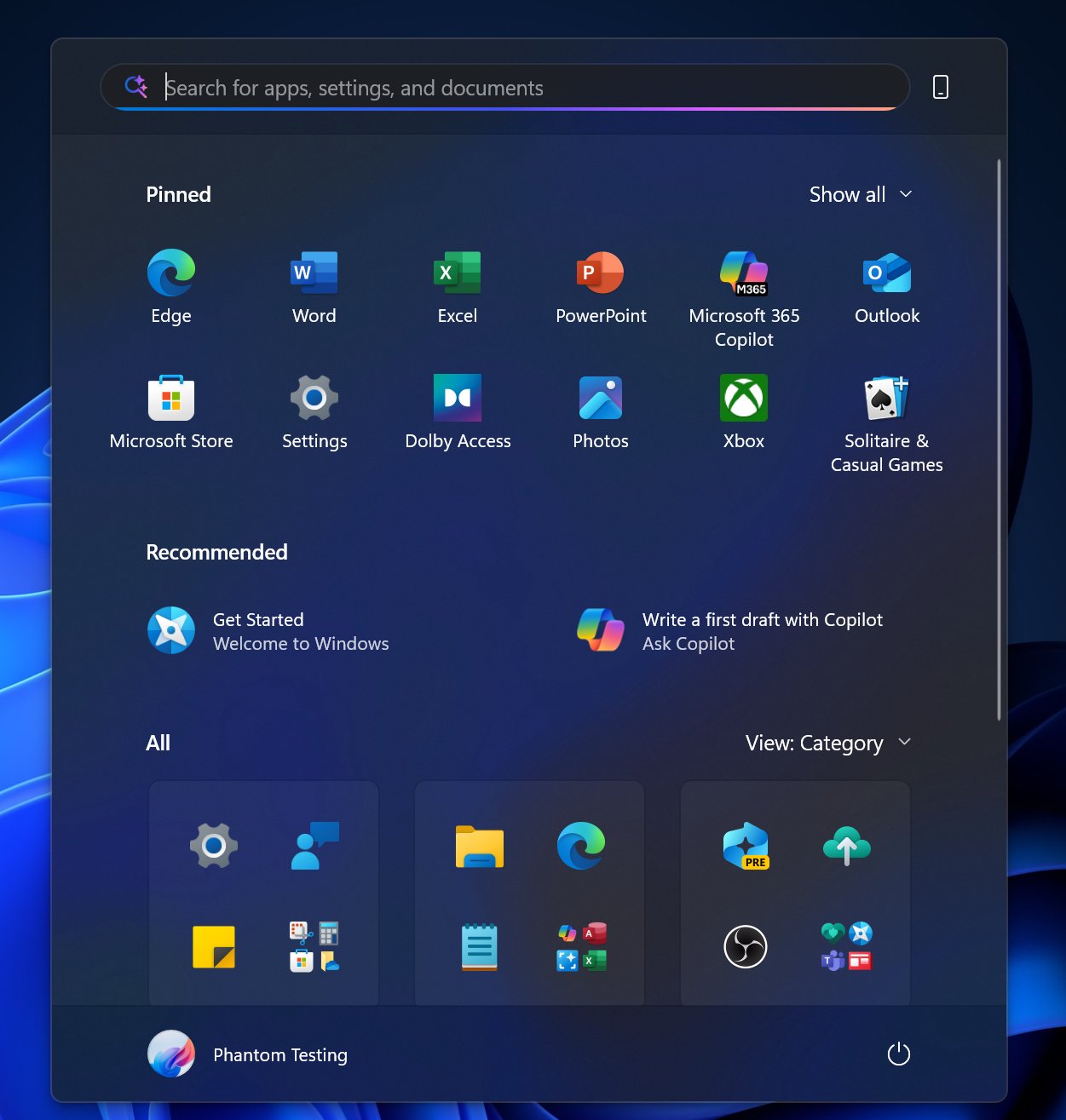 Copilot проникает в меню "Пуск" Windows 11: Microsoft продвигает свои ИИ-сервисы