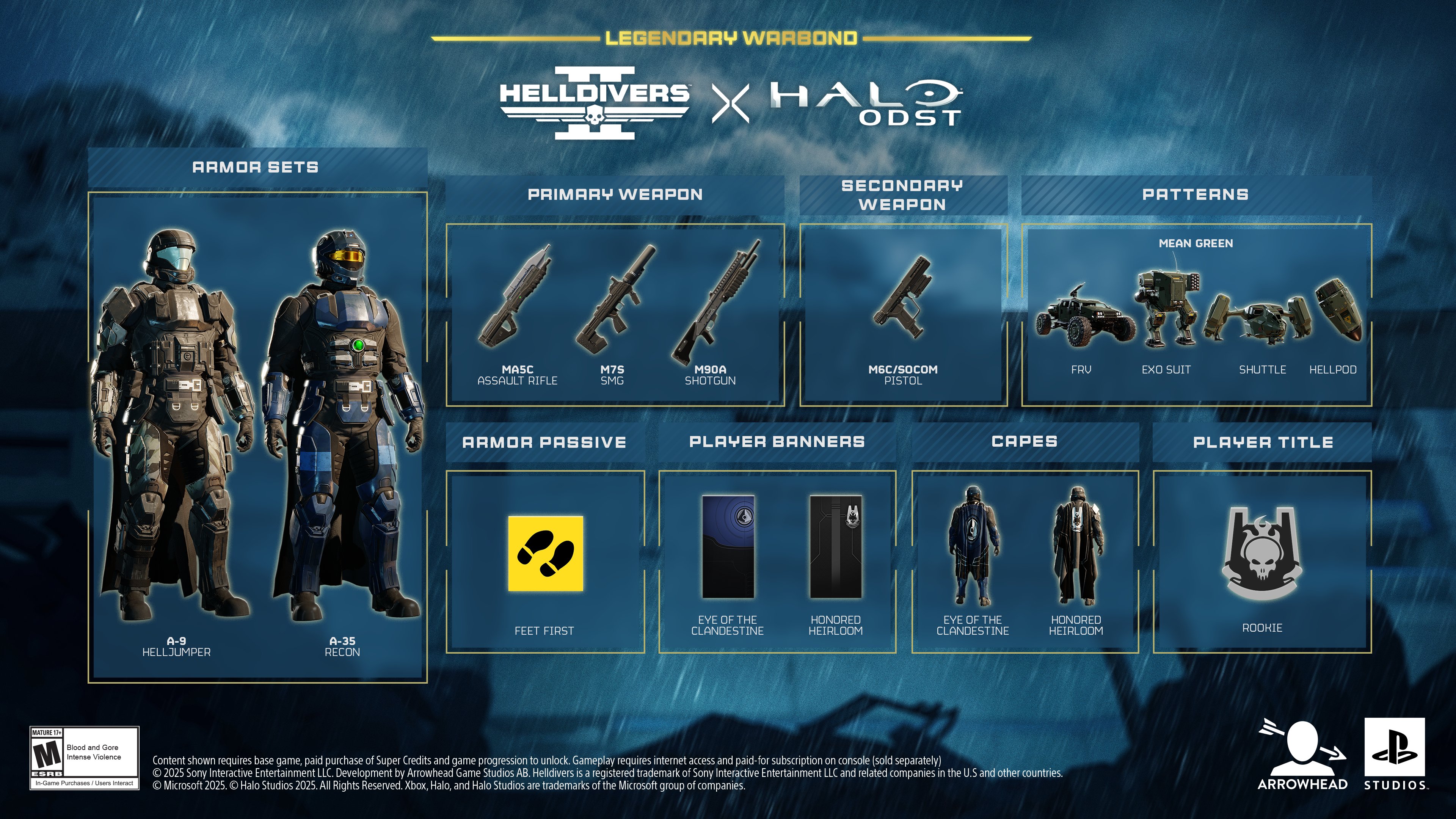 Взгляд на большую часть того, что будет в Helldivers 2 x Halo ODST Legendary Warbond.