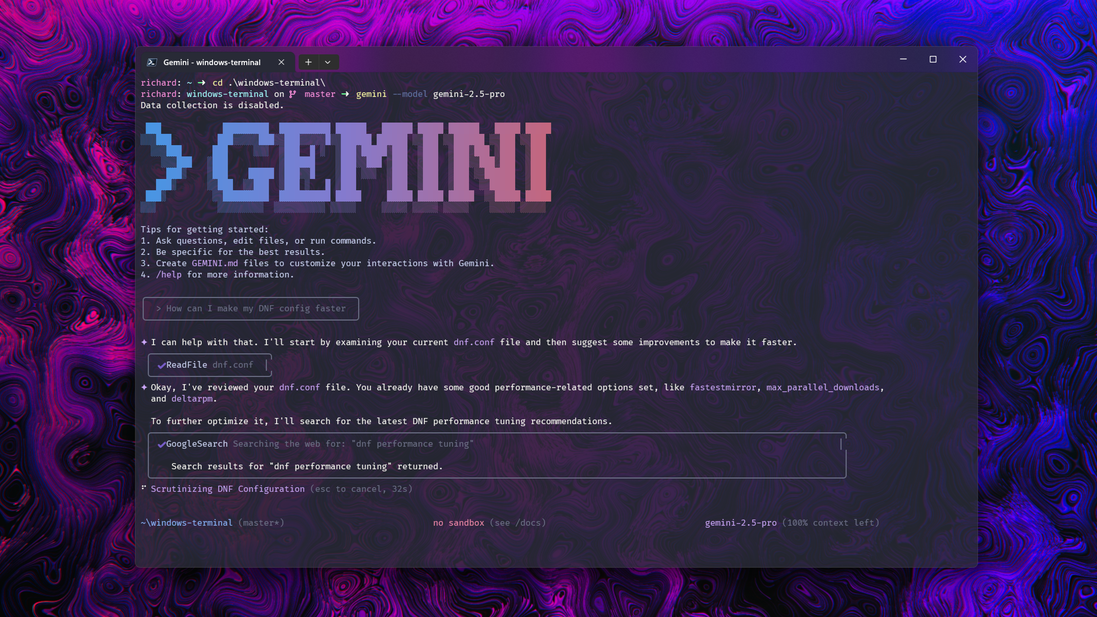 Использование Gemini 2.5 Pro в командной строке и в VS Code с бесплатной учетной записью.