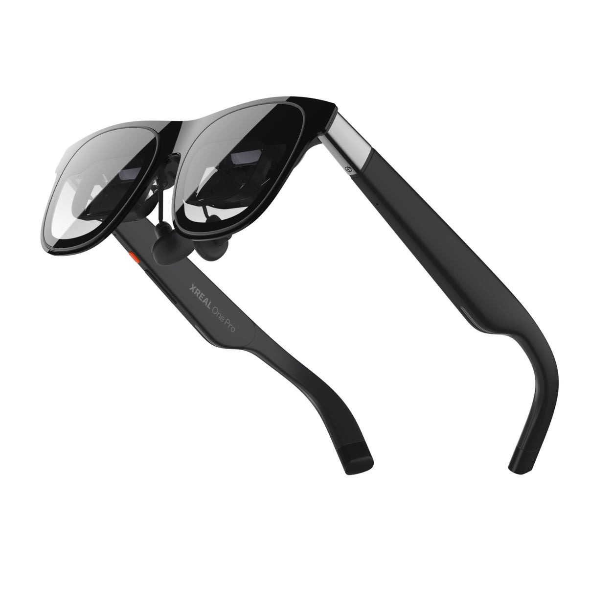 Render of the XREAL One Pro AR glasses on a white background.