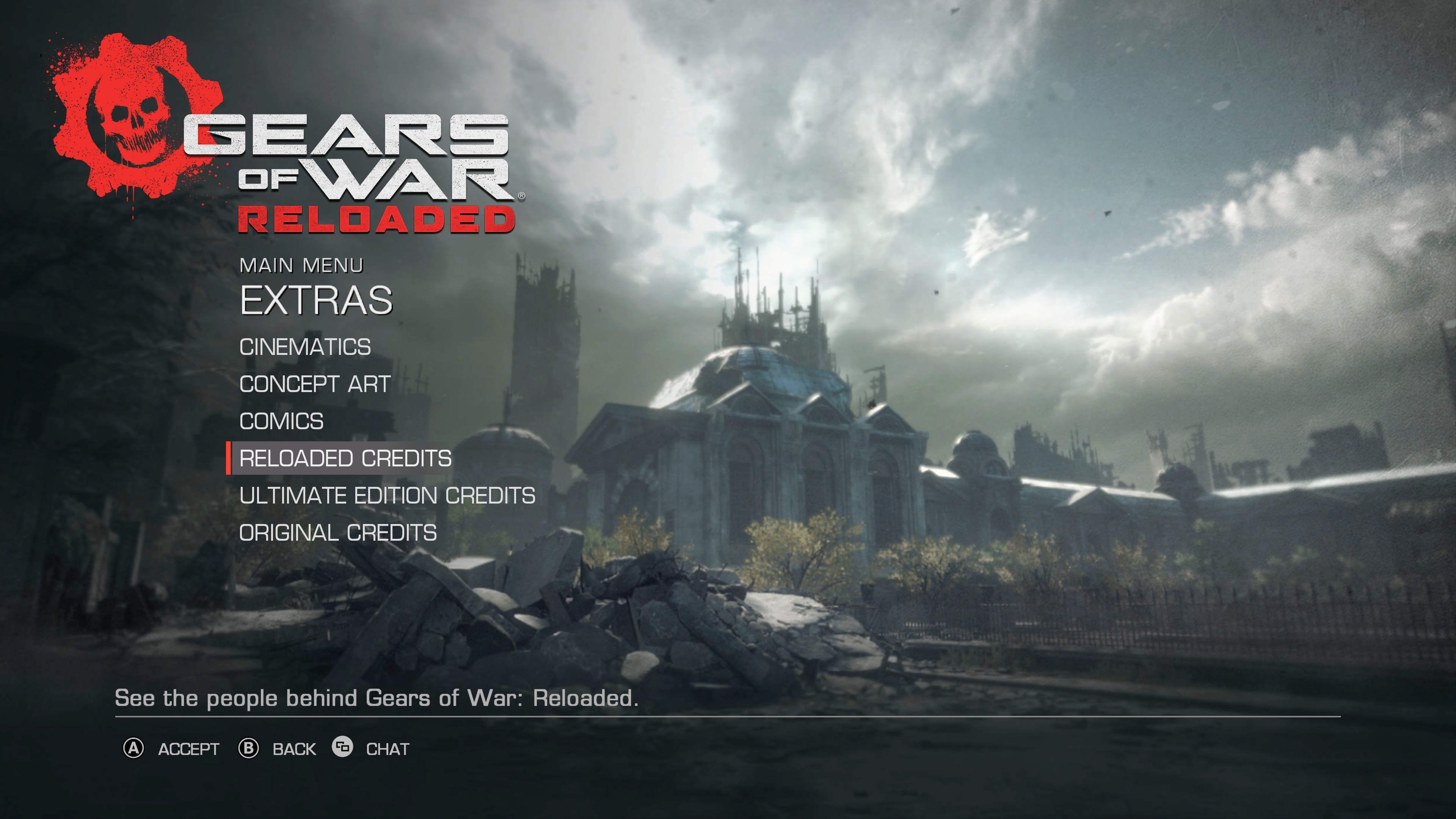 Выбор титров в Gears of War: Reloaded