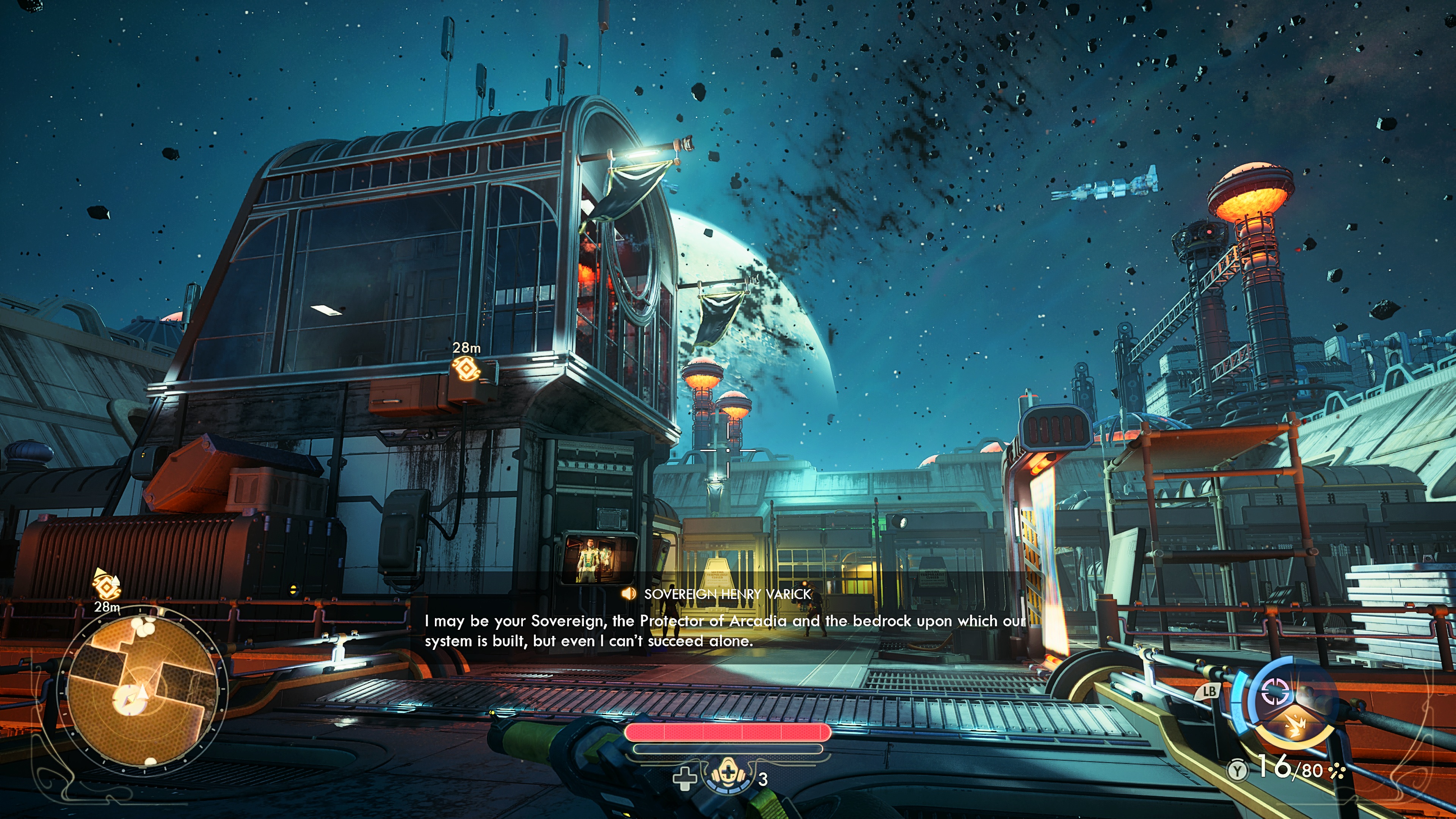 Скриншот превью The Outer Worlds 2, запущенного на Xbox Series X.