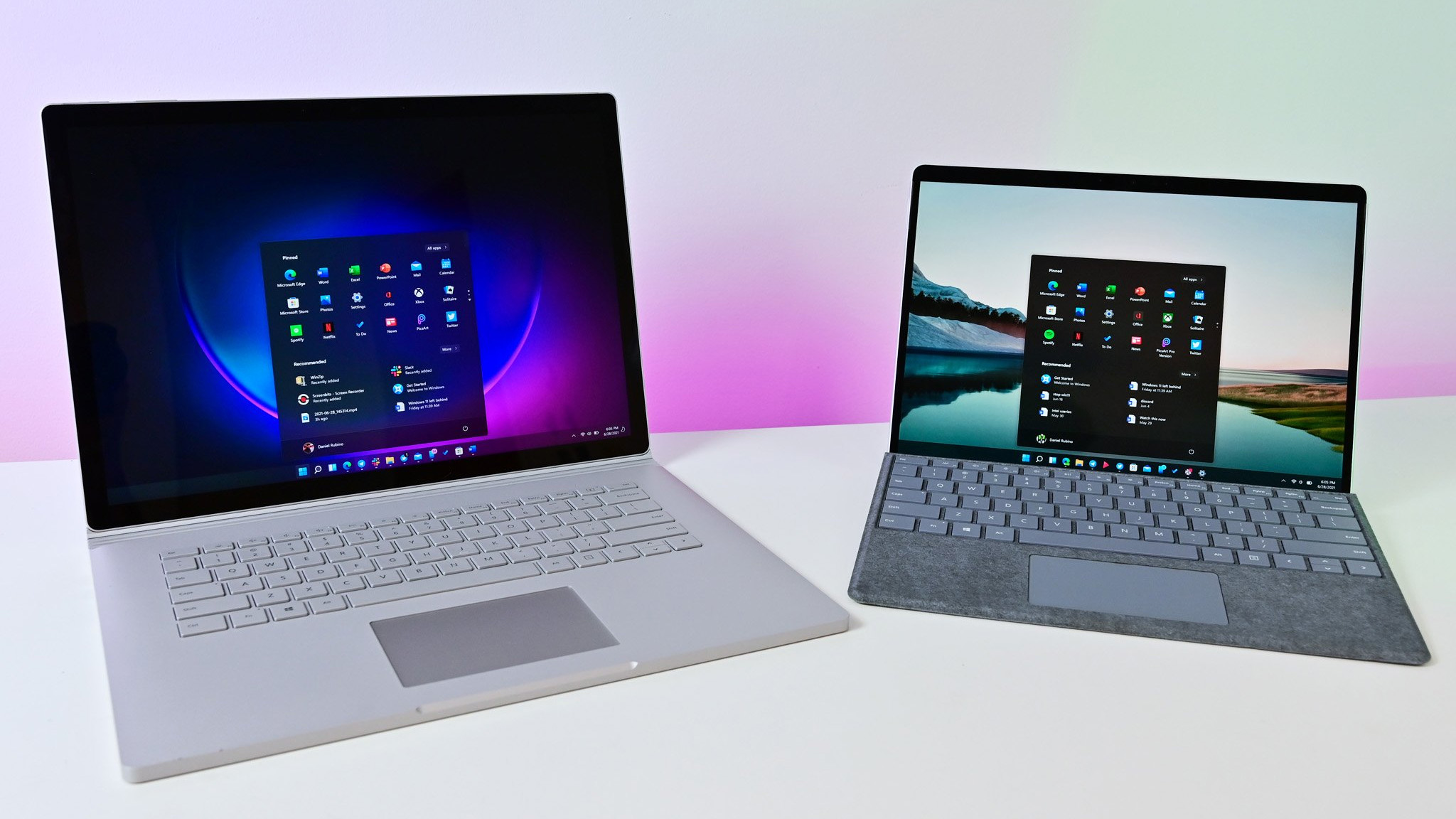 Windows 11 Hero Surfaces on a white table