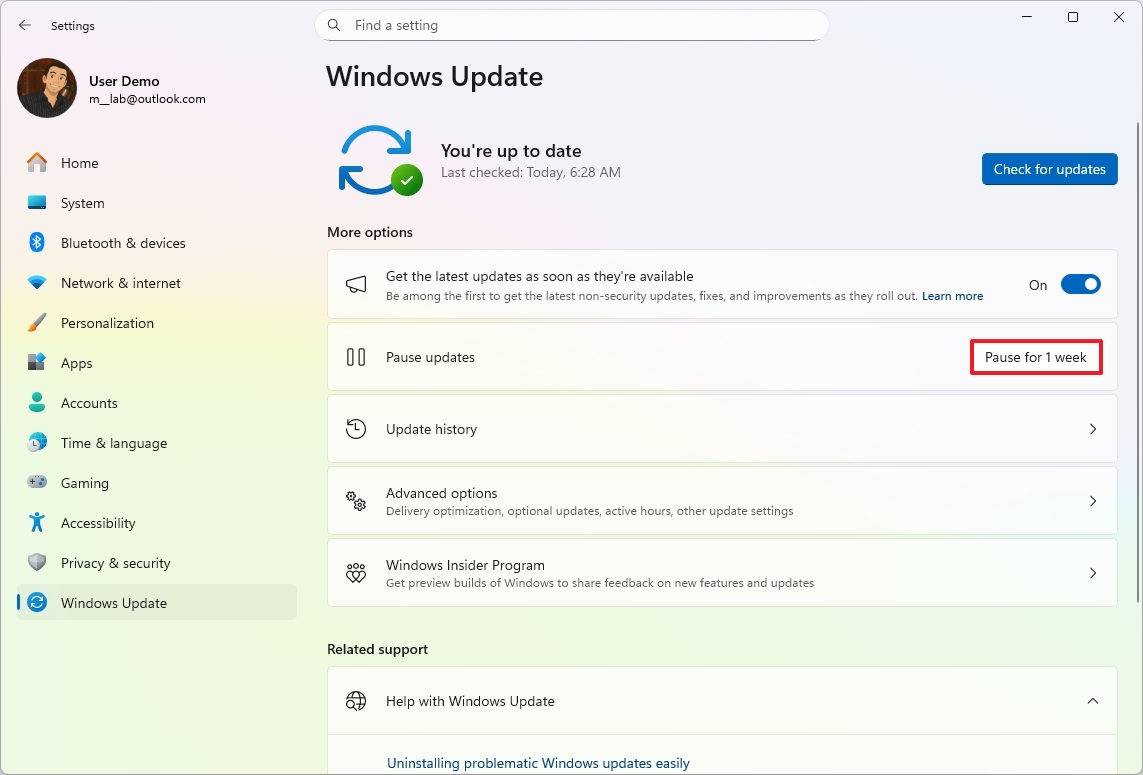 Windows 11 pause updates