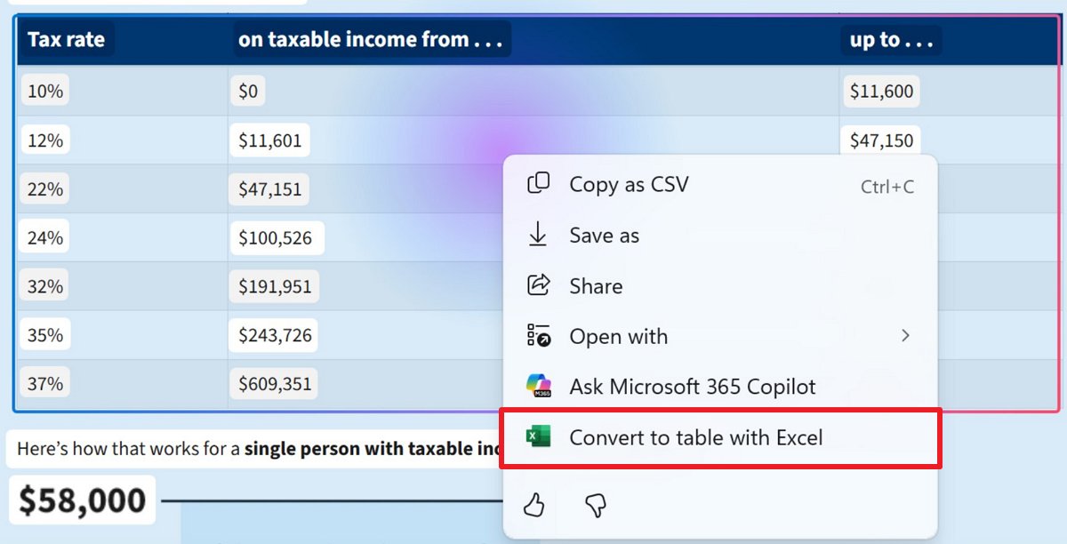 Преобразование в таблицу с помощью Excel