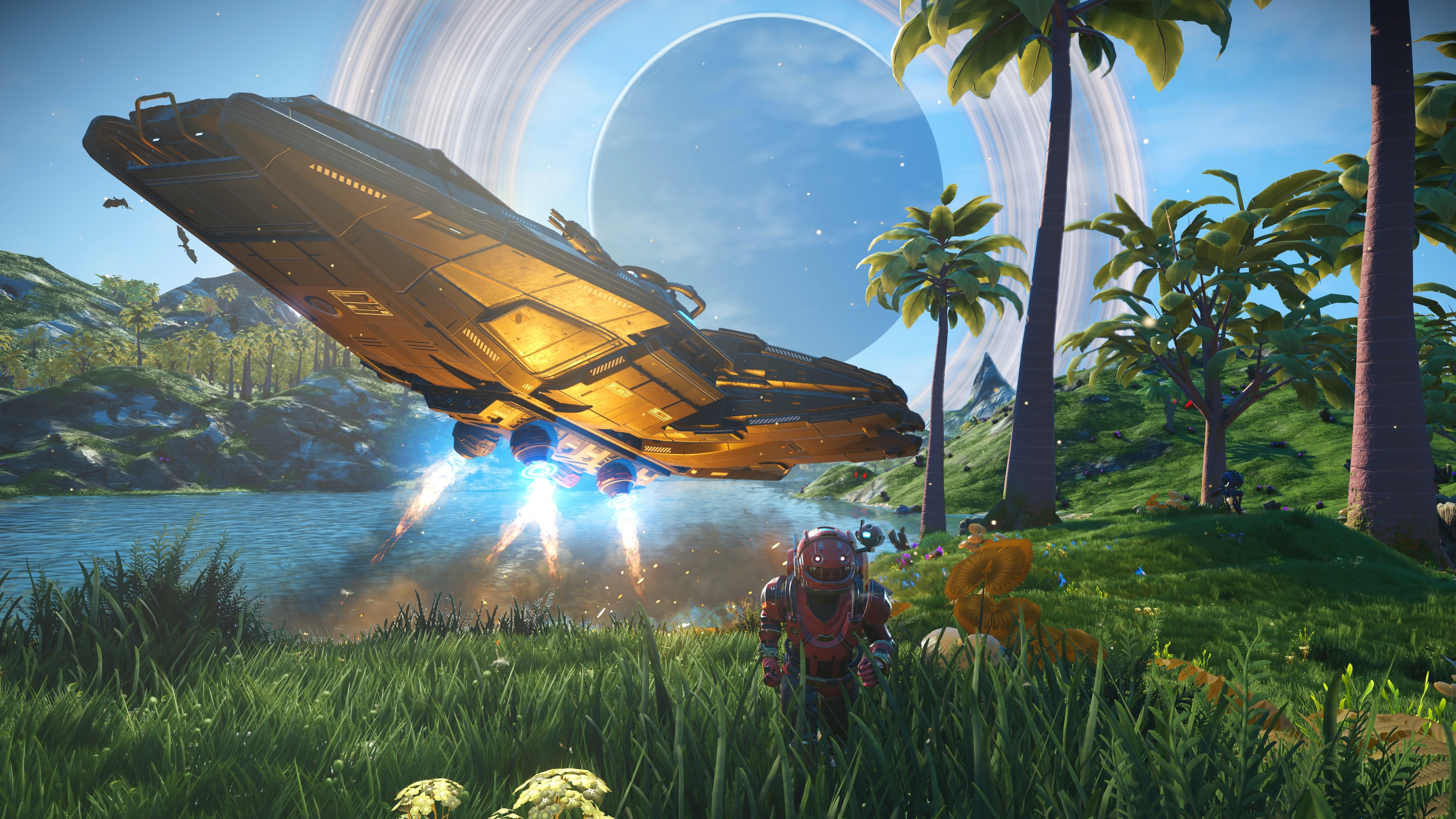 Corvette landing in No Man's Sky
