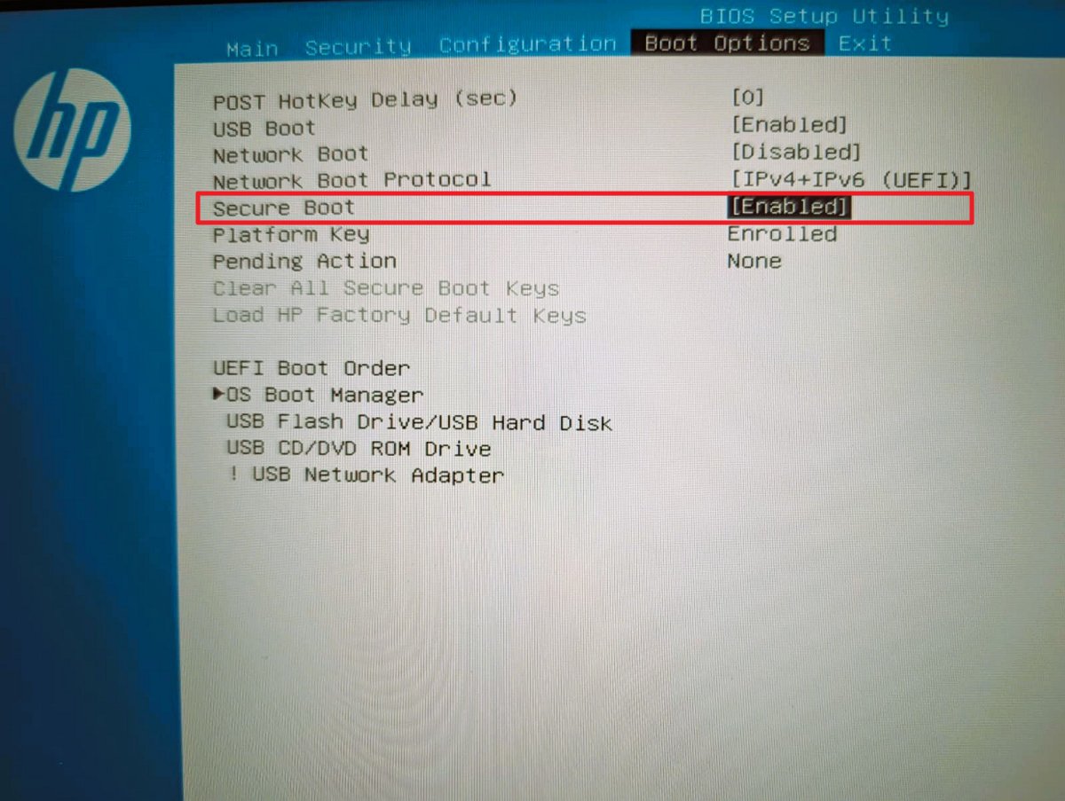 Windows 10 enable Secure Boot