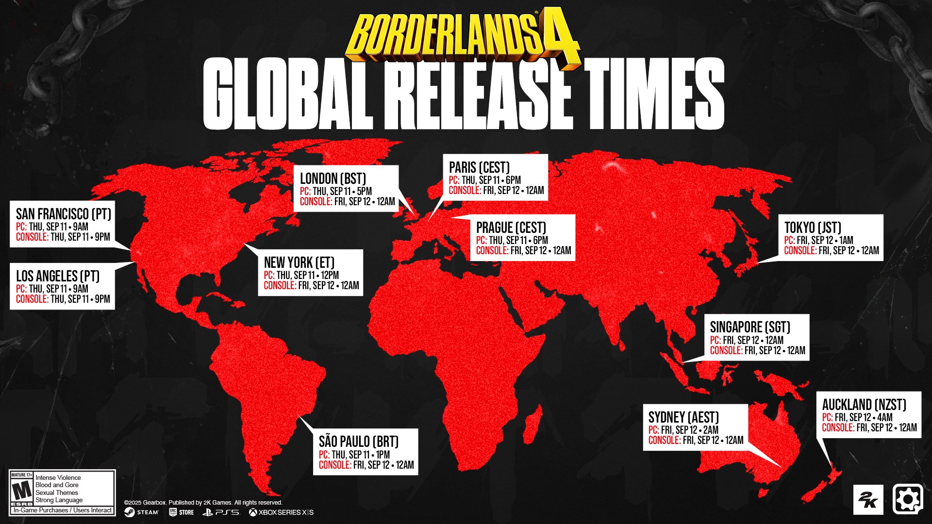 Официальное время выхода Borderlands 4.