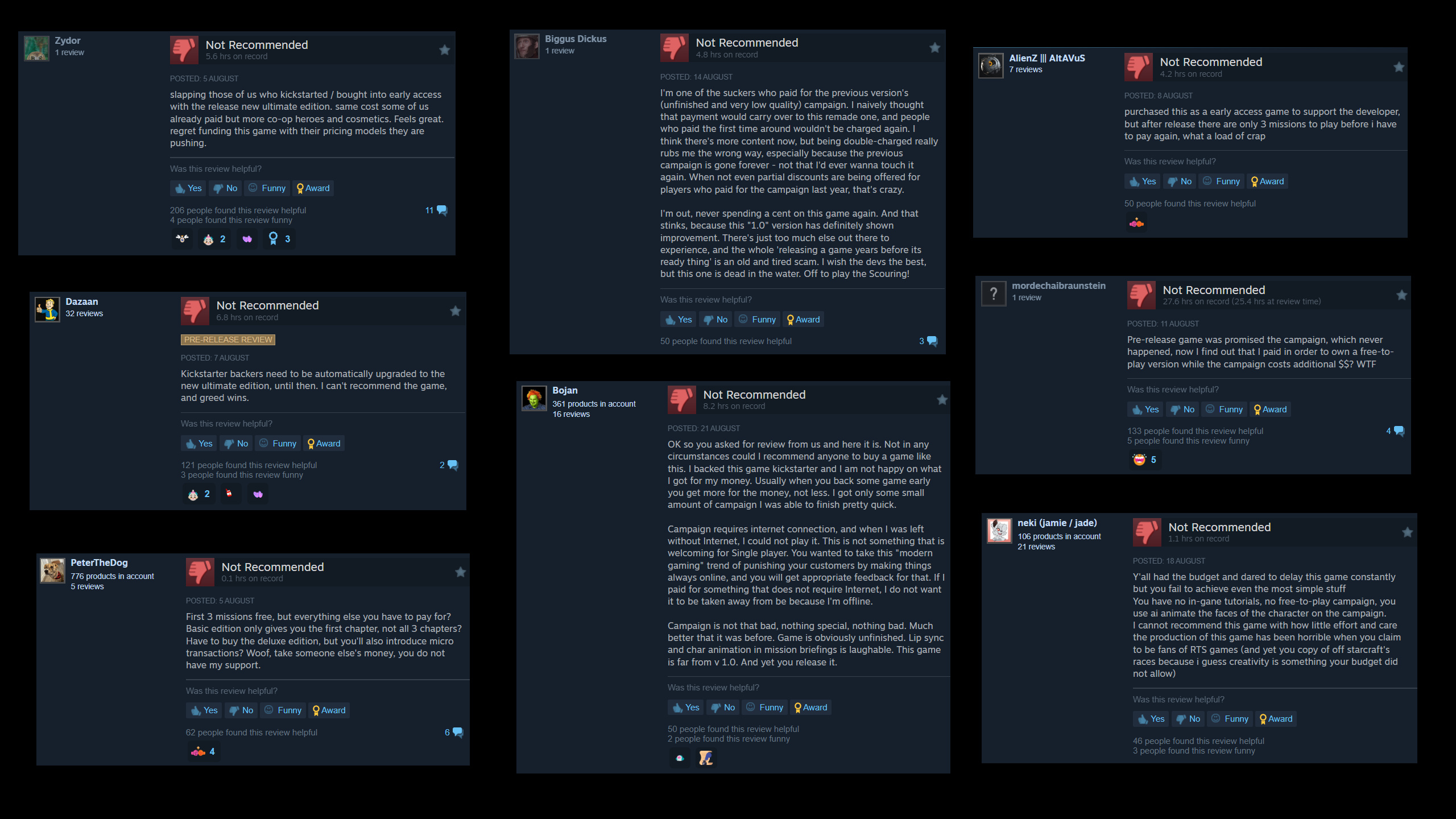 Отзывы пользователей Steam о Stormgate