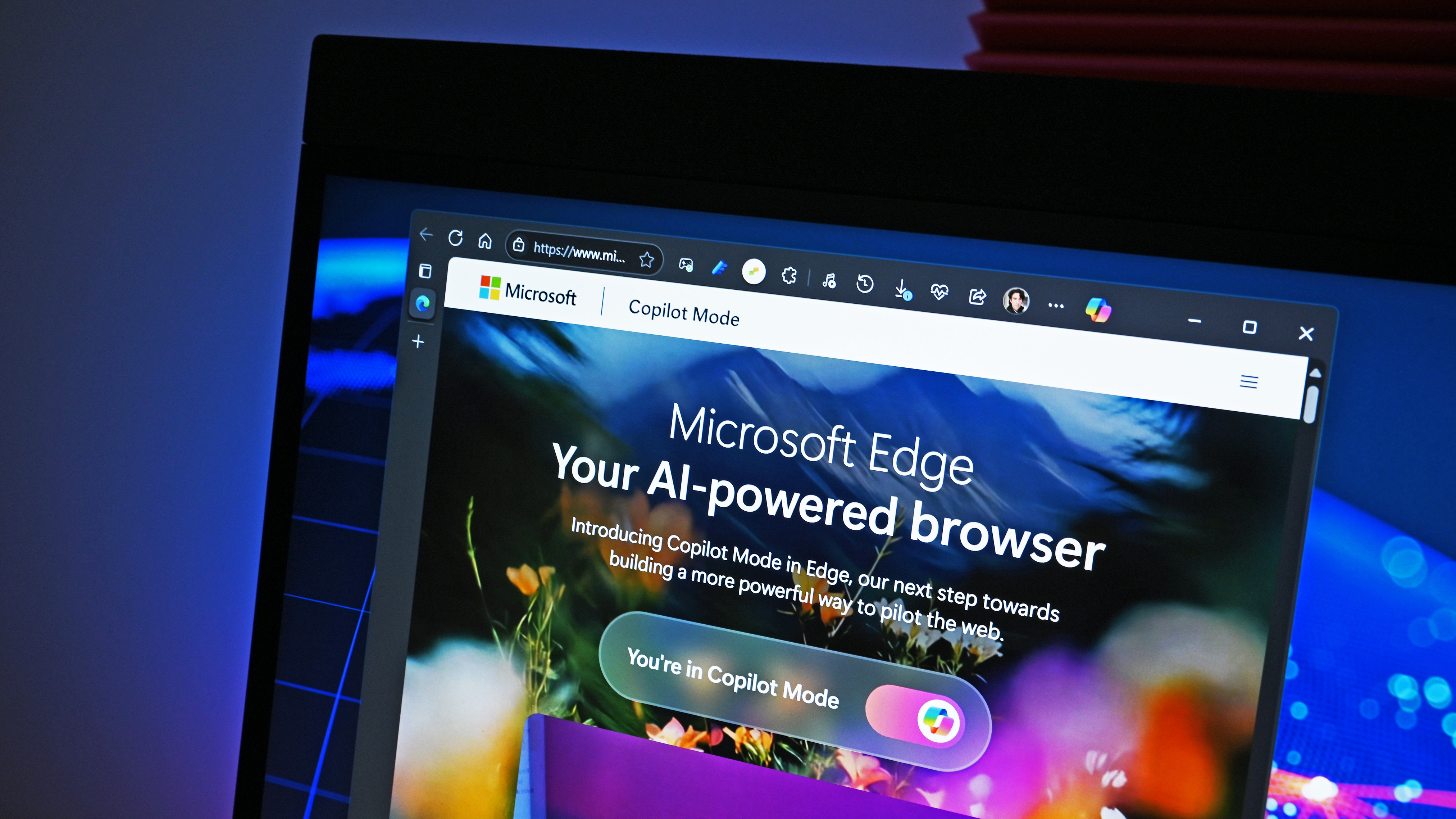 Image of Microsoft's new Copilot Mode option for its Edge web browser in July 2025.