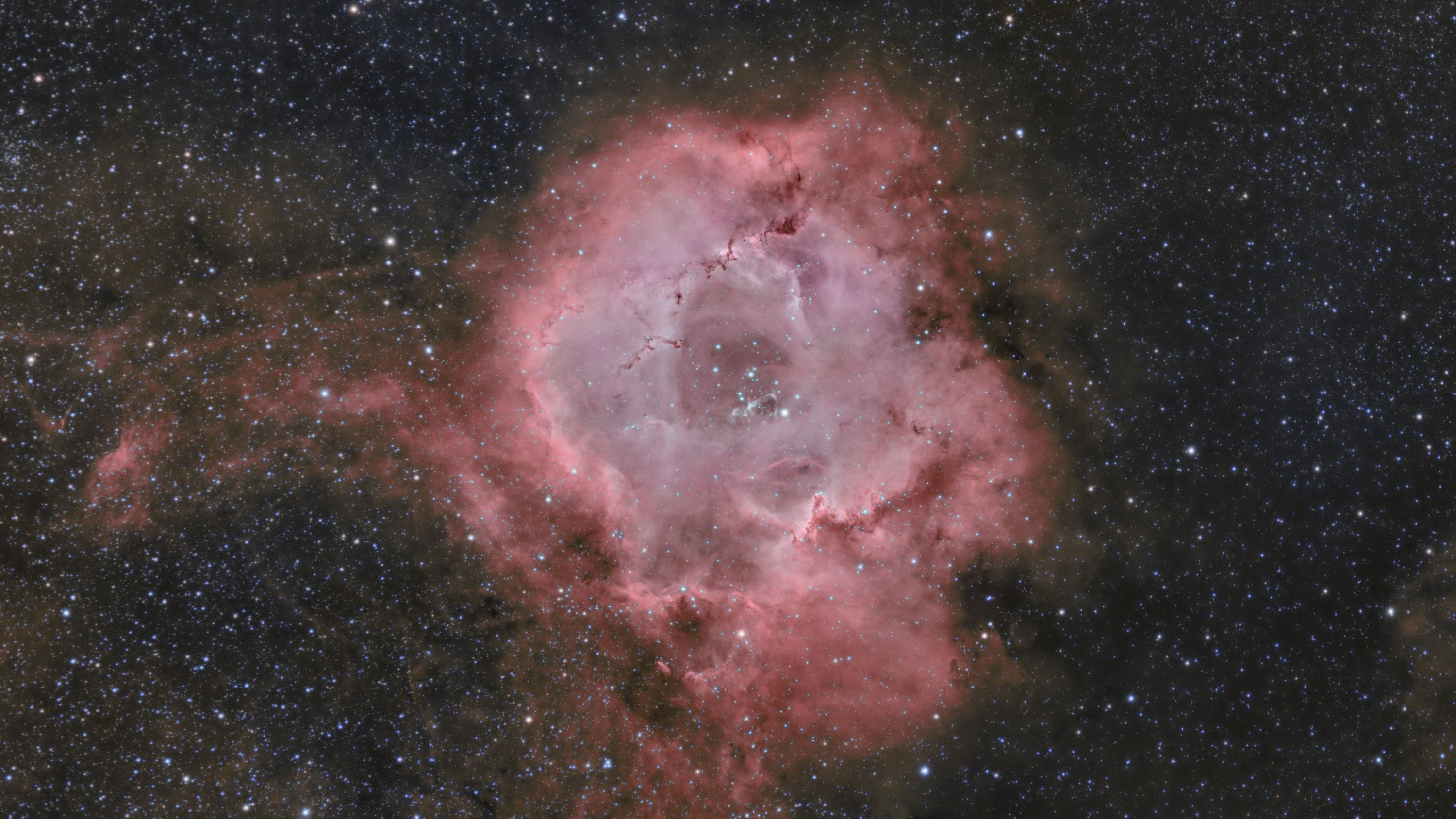 NGC numbers: 2237, 2238, 2239, 2246 and the open star cluster NGC 2244. Taken in Nerja. Andalusia. South of Spain.