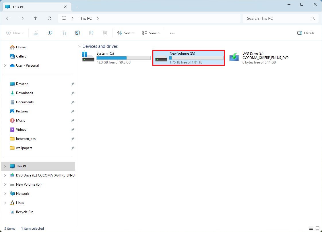 Диск резервного копирования в проводнике