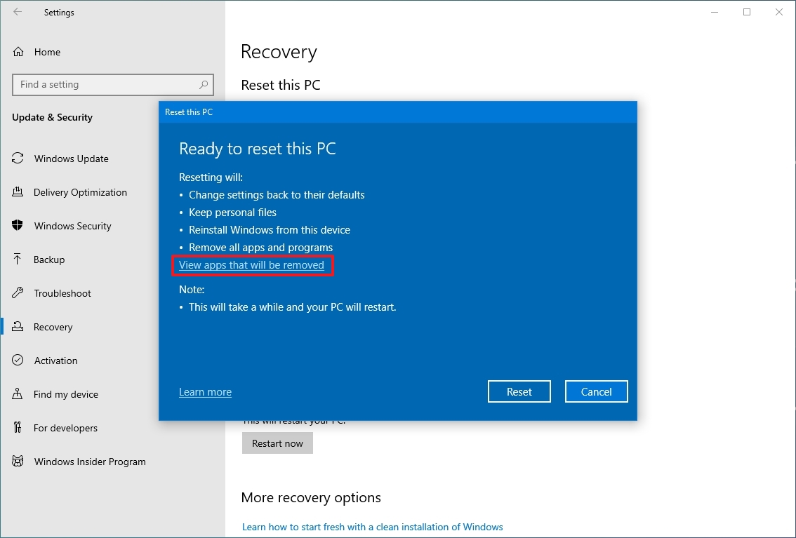 Windows 10 просмотр приложений, которые будут удалены