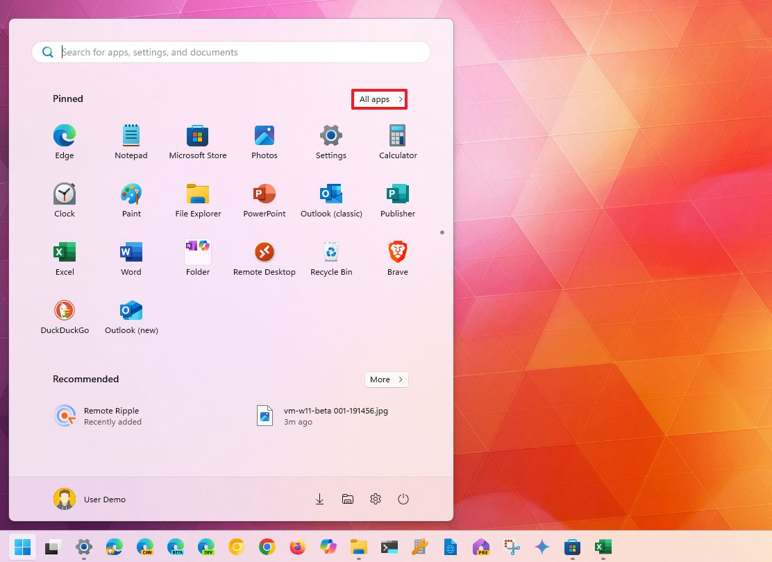 Кнопка "Все приложения"