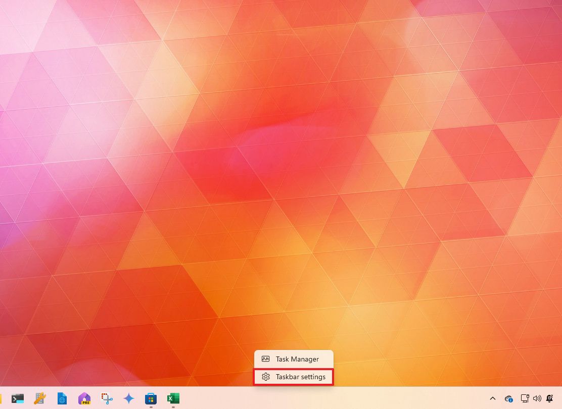 Параметры панели задач