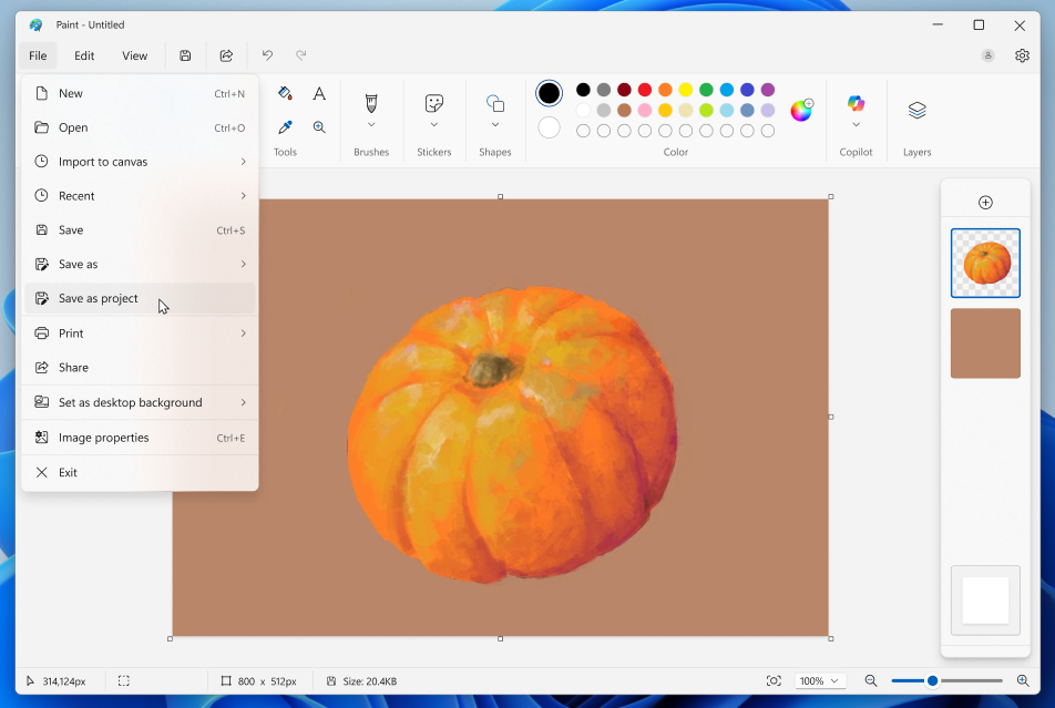 Windows Paint project files