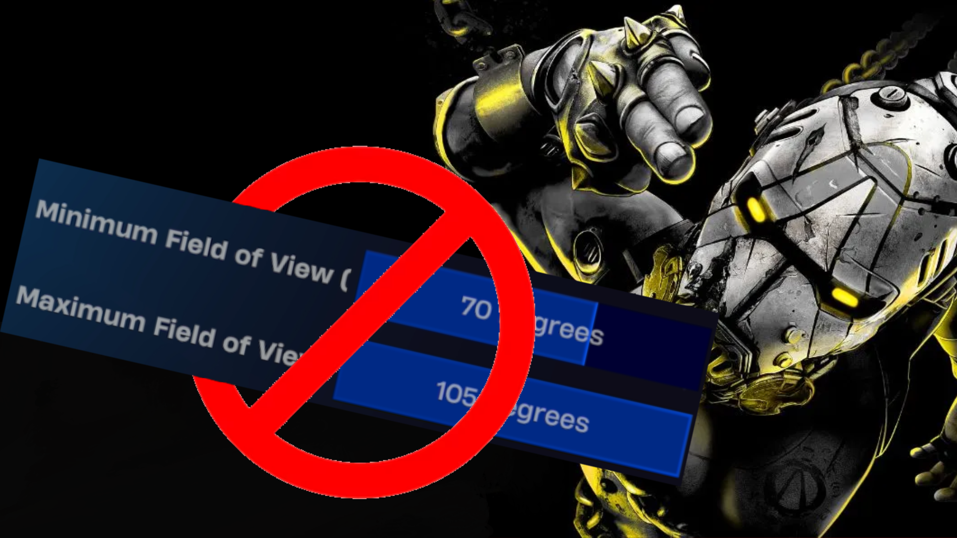 Borderlands 4 promotional image with an fov slider with a red circle around it