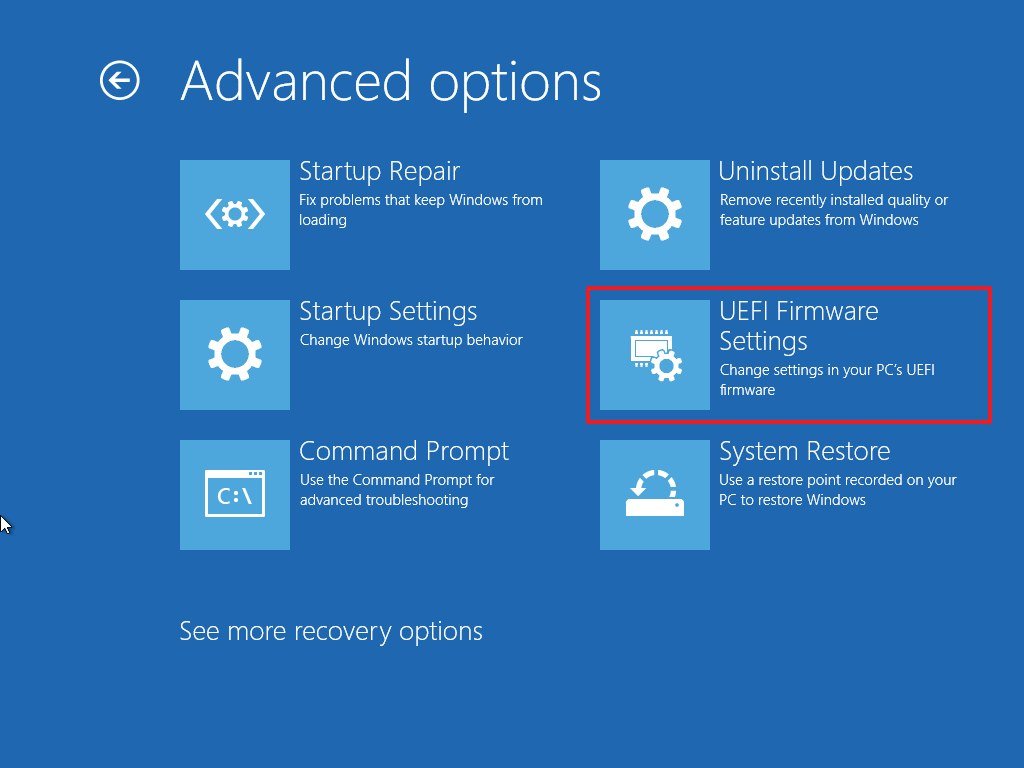 Параметры UEFI