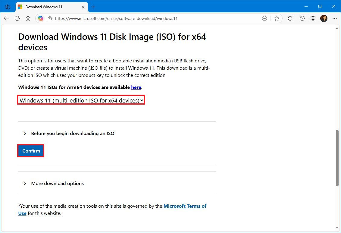 Скачивание ISO-файла Windows 11