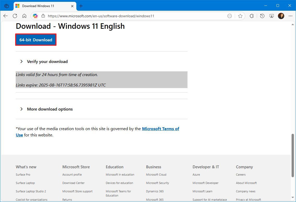 Загрузка ISO Windows 11