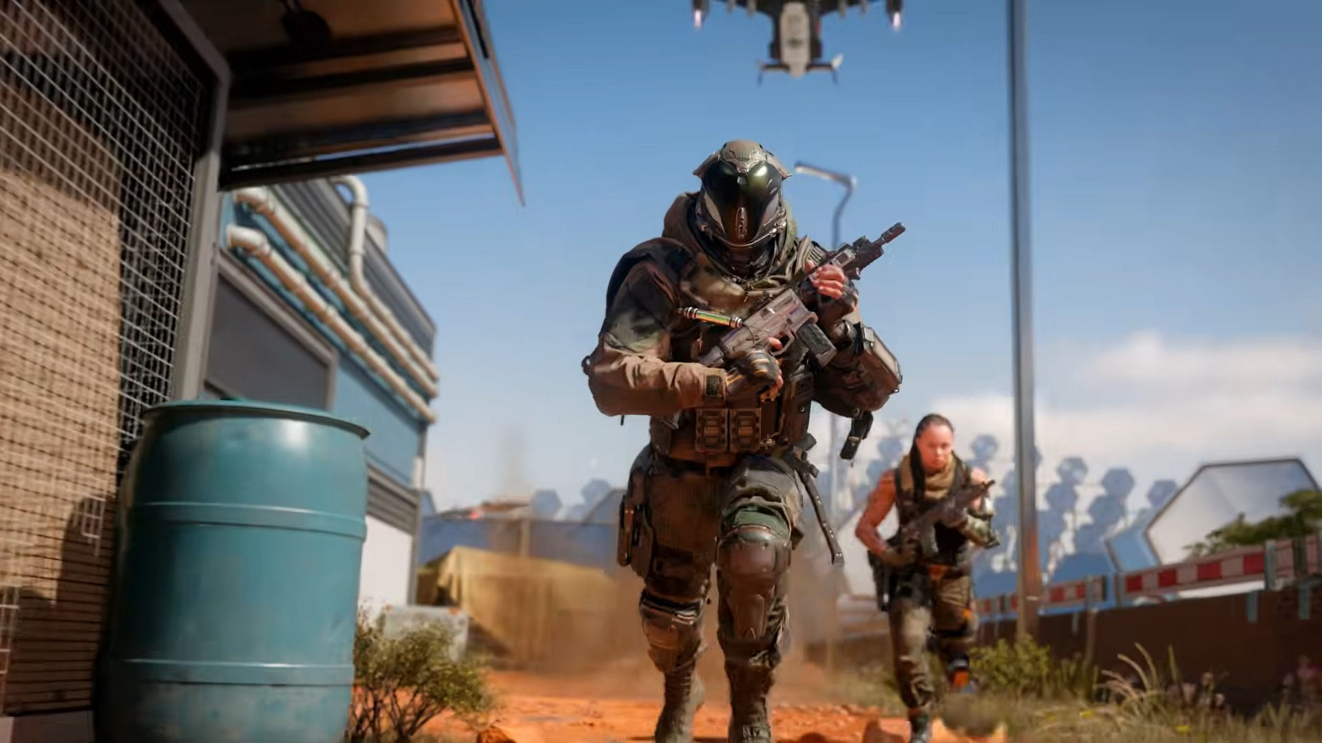 Скриншоты многопользовательского режима Call of Duty: Black Ops 7 демонстрируют сражения, оружие, серии очков и карты.