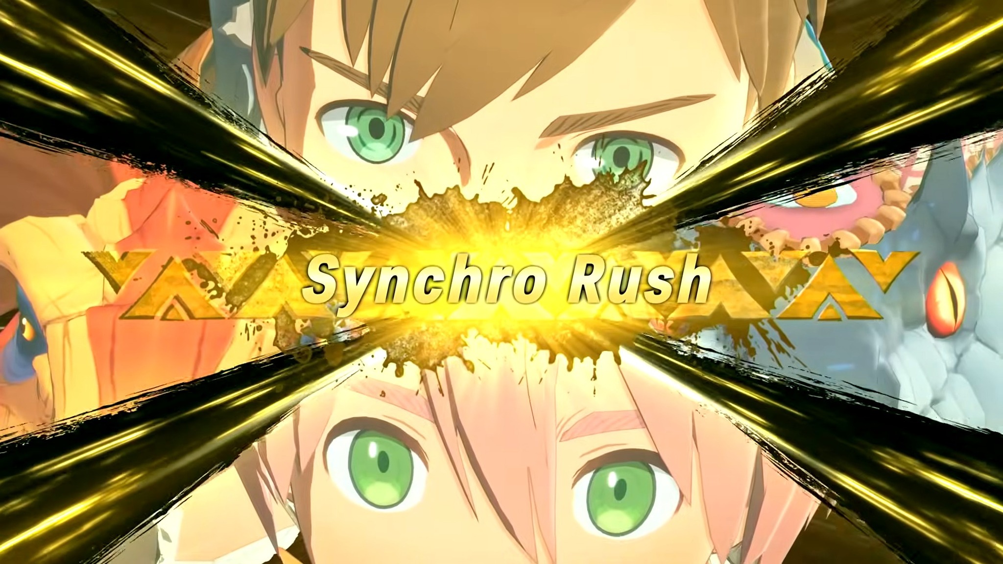 In-game screenshot of the player performing a Syncro Rush attack.