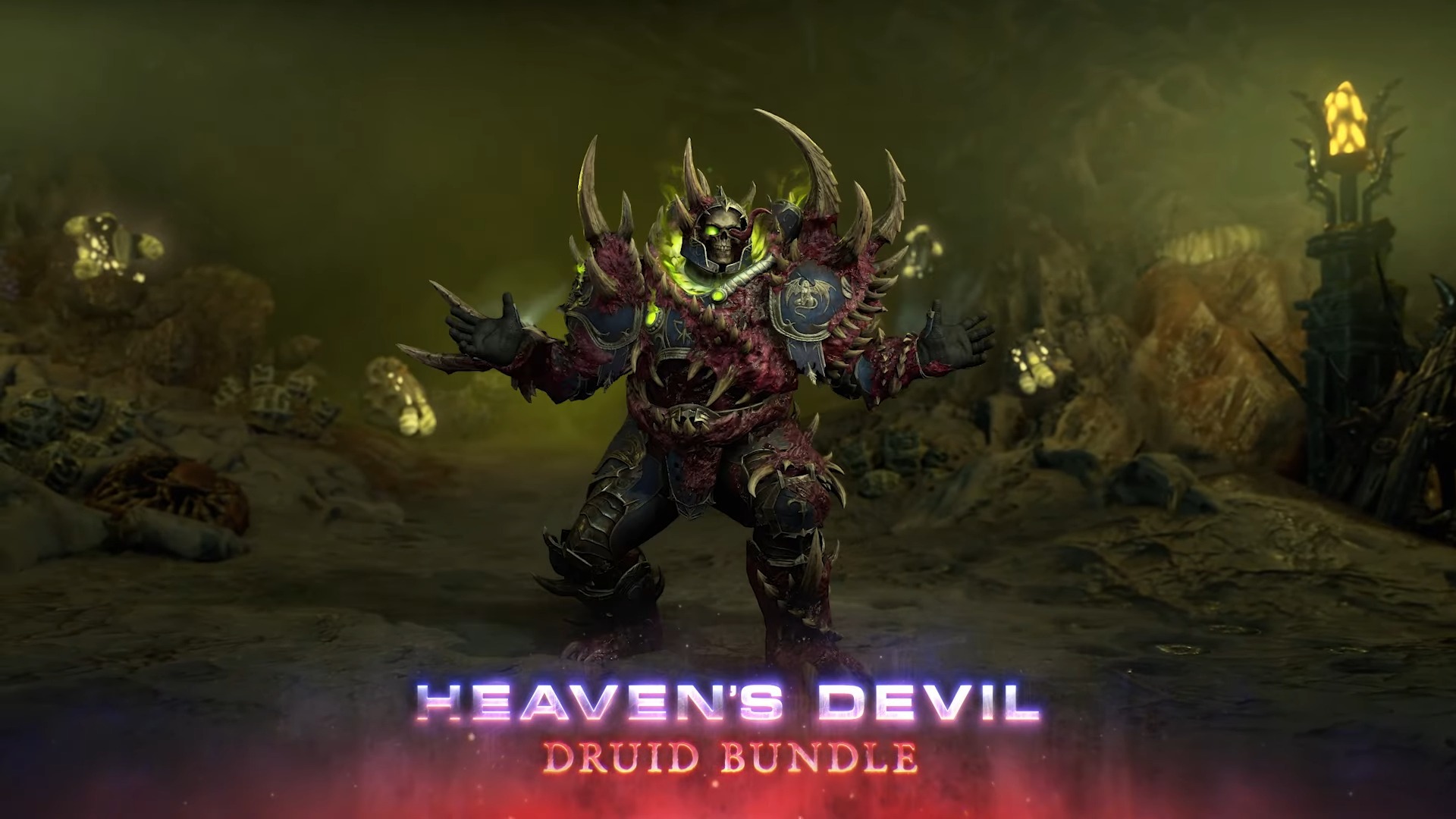 The Heaven's Devil Druid cosmetic bundle in Diablo 4.