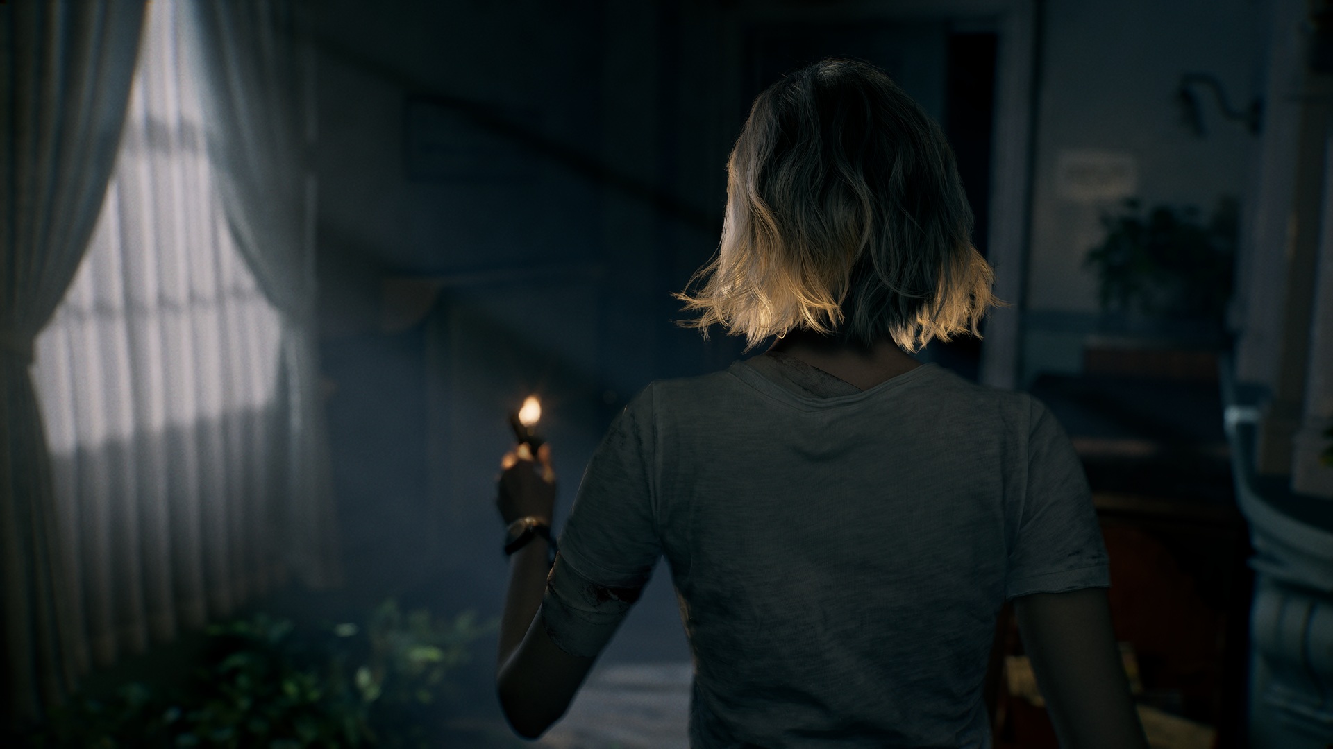 Ashcroft holding a lighter in Resident Evil Requiem