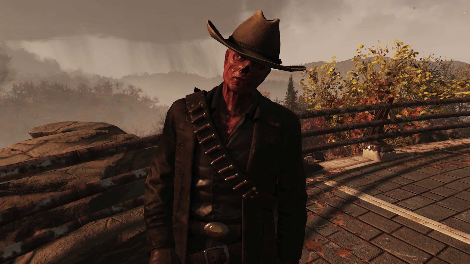 Burning Spring screenshot of The Ghoul outside the main vault.