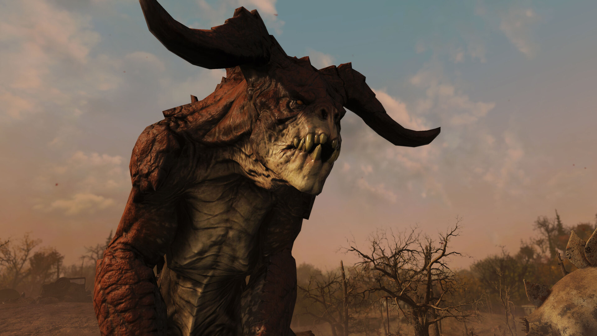 Fallout 76 screenshot of a deathclaw.