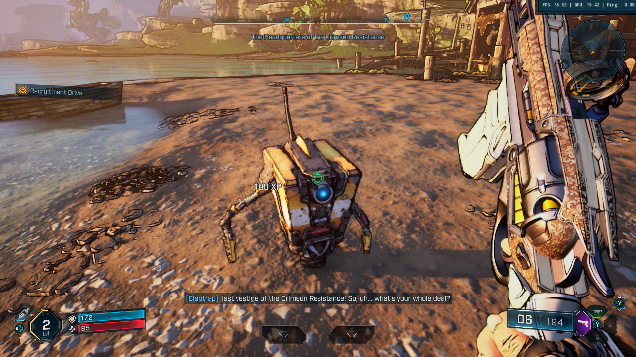 Borderlands 4 running on Radeon 890M graphics
