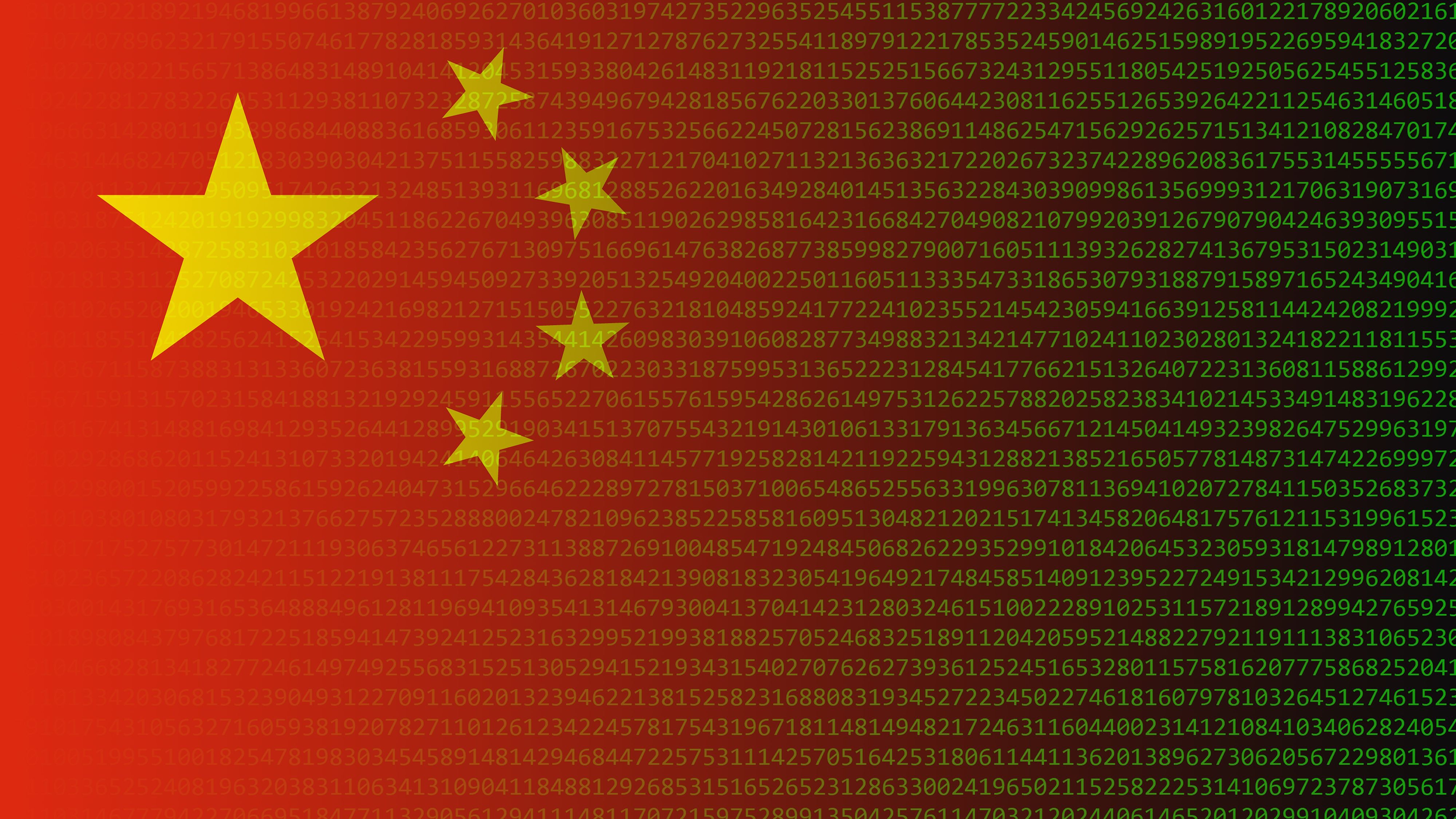 Cybersecurity in China Digital code and China flag
