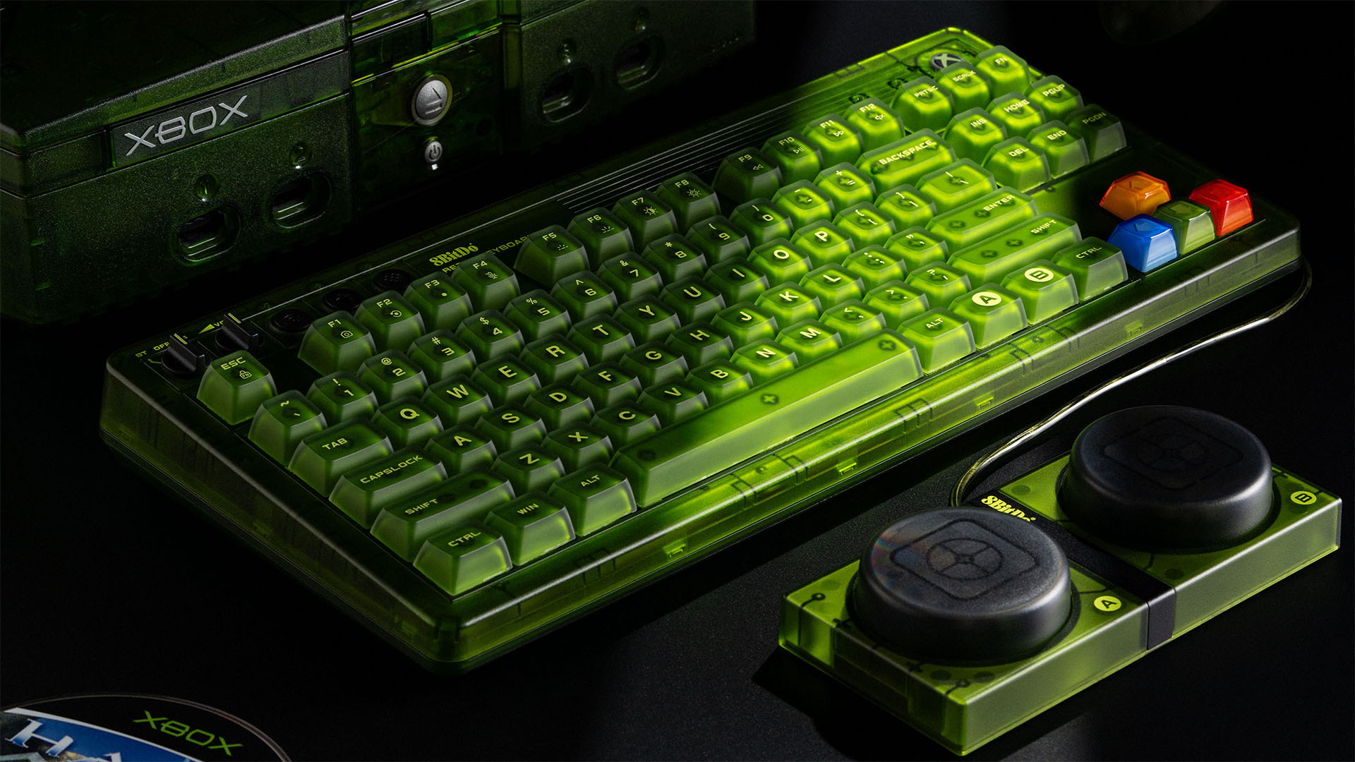 8BitDo Retro 87 Mechanical Keyboard Xbox Edition promotional image