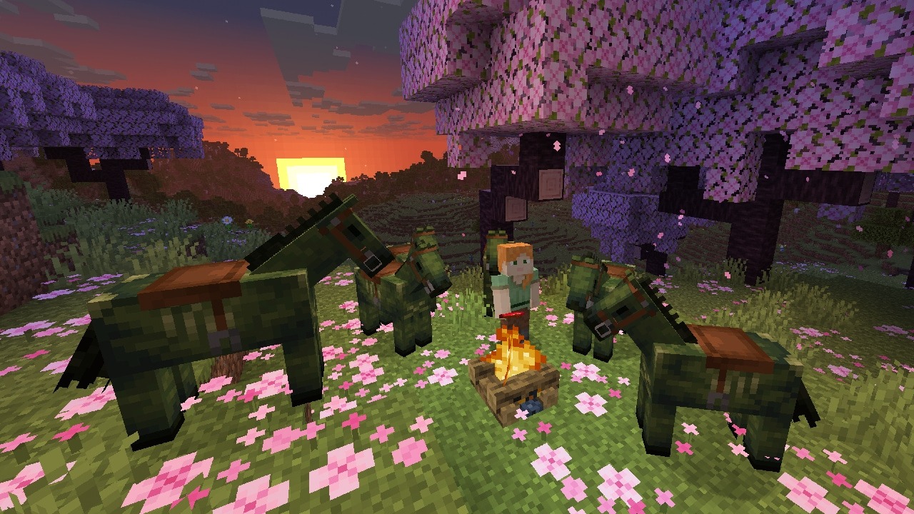 Скриншот предварительного просмотра обновления Minecraft's Mounts of Mayhem.
