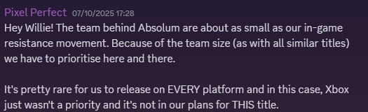Комментарии Pixel Perfect относительно релиза Absolum на Xbox