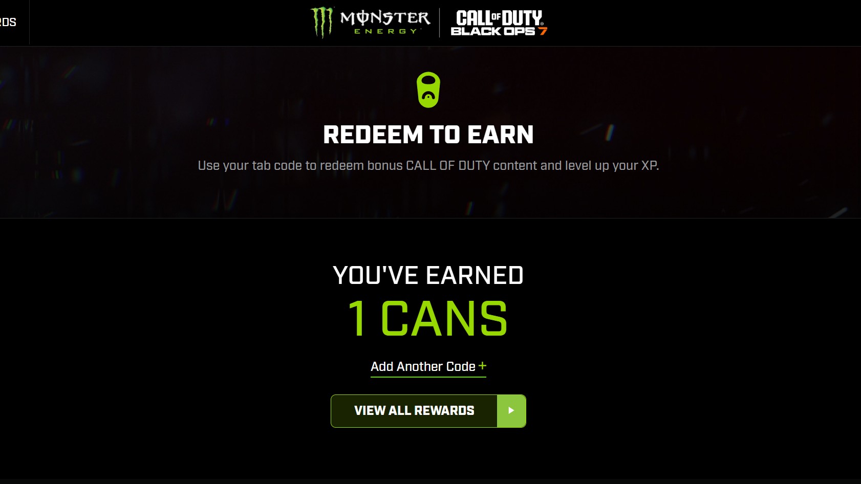 Получение кодов Monster Energy для Call of Duty: Black Ops 7.