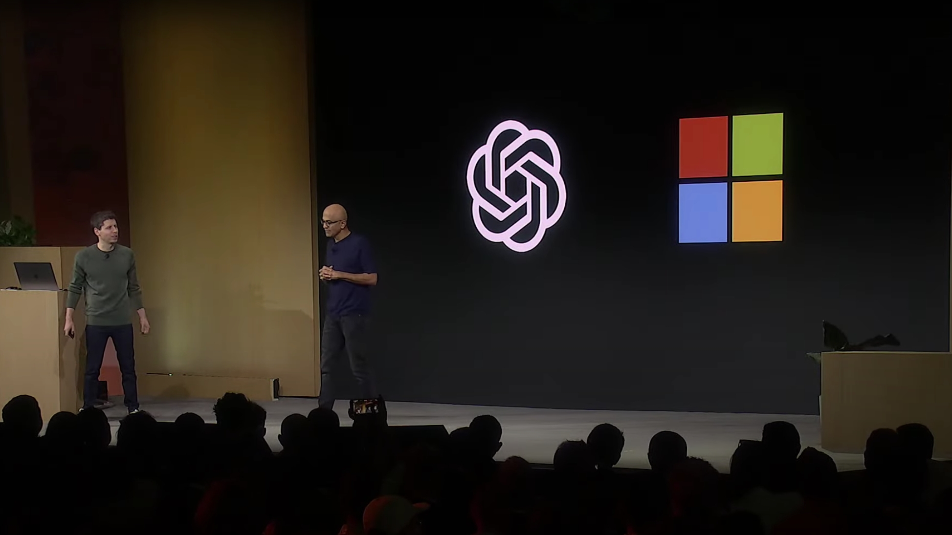 Сатья Наделла и Сэм Альтман на OpenAI Dev Day