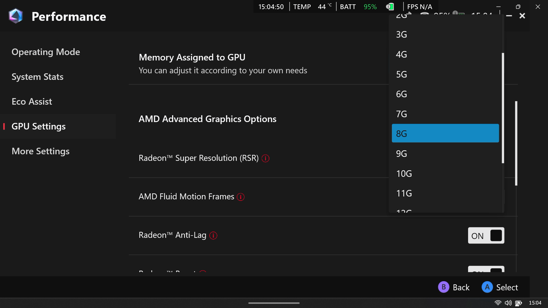 Настройки Armory Crate на Xbox Ally