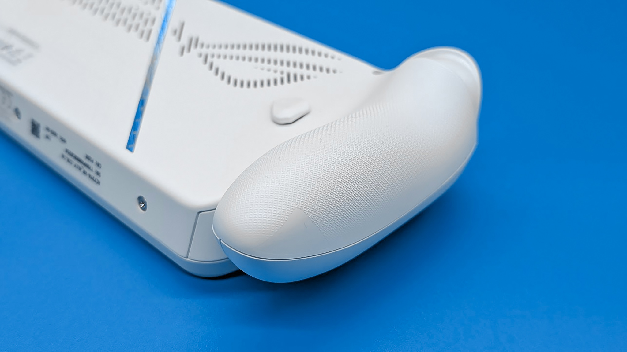 A closeup of the texture on Xbox Ally's left grip.